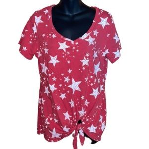 The sweatshirt project by French Laundry red knotted front tee size M